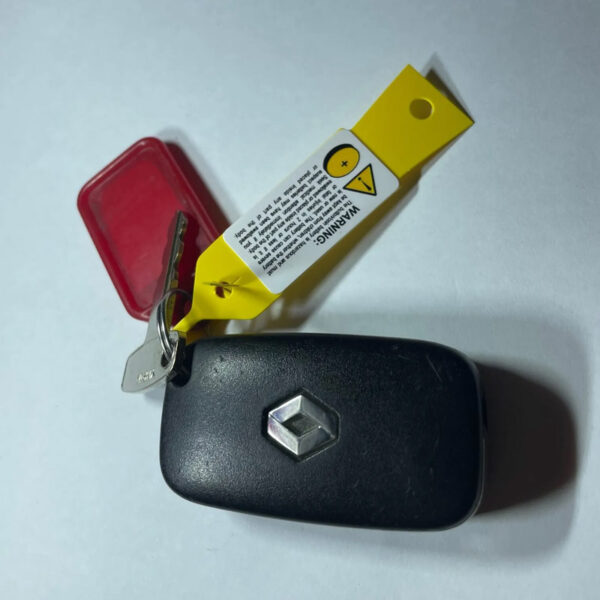 Automotive Botton Battery Key Tags -Yellow